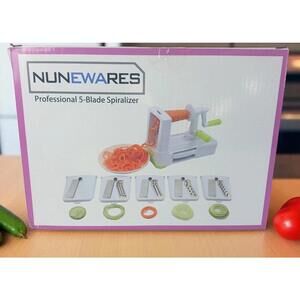 Nunewares Professional 5-Blade Spiralizer Vegetable Slicer Cutter – New in Box